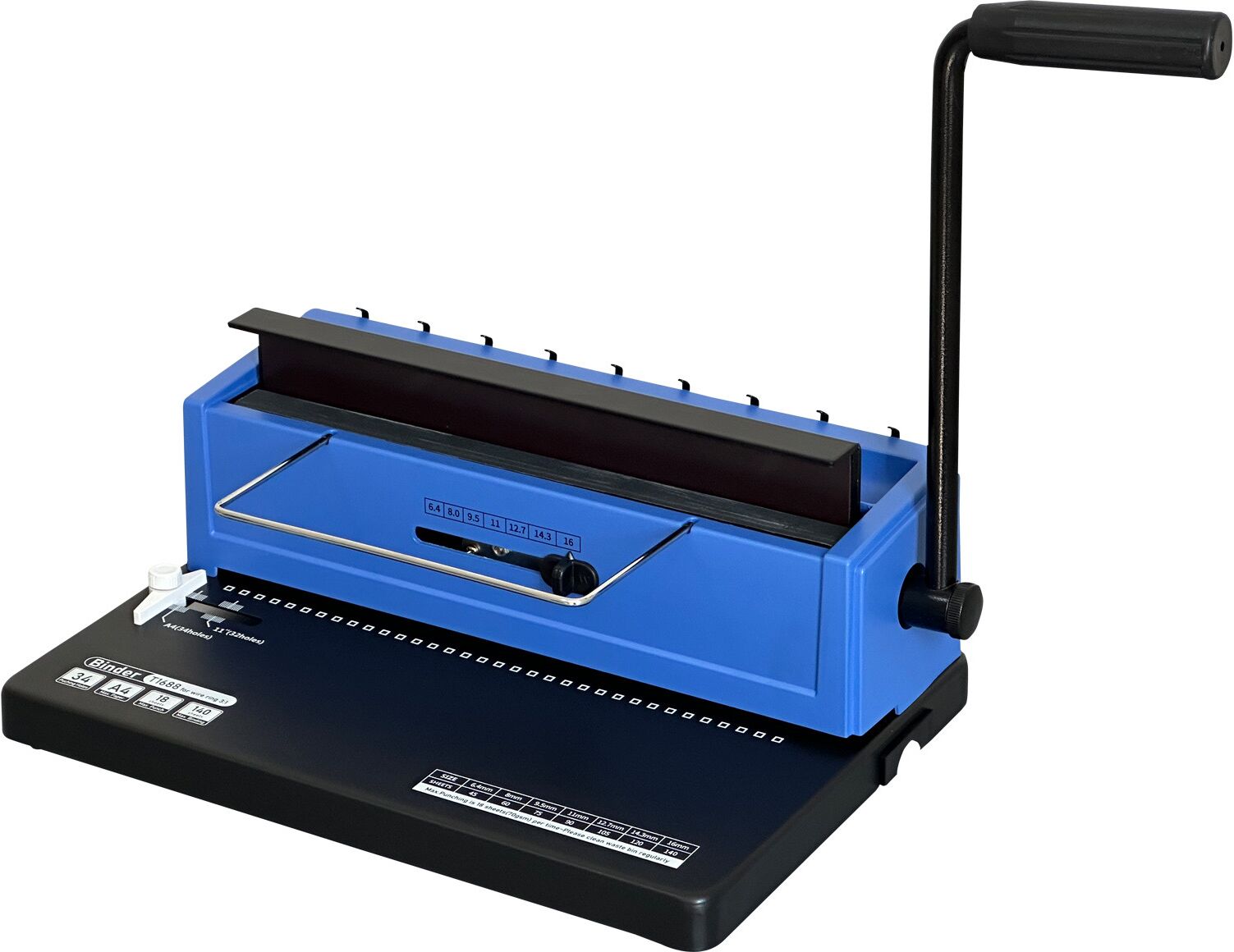 Біндер на металеву пружину YIBO T1688 квадратні отвори (000016320)